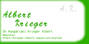 albert krieger business card